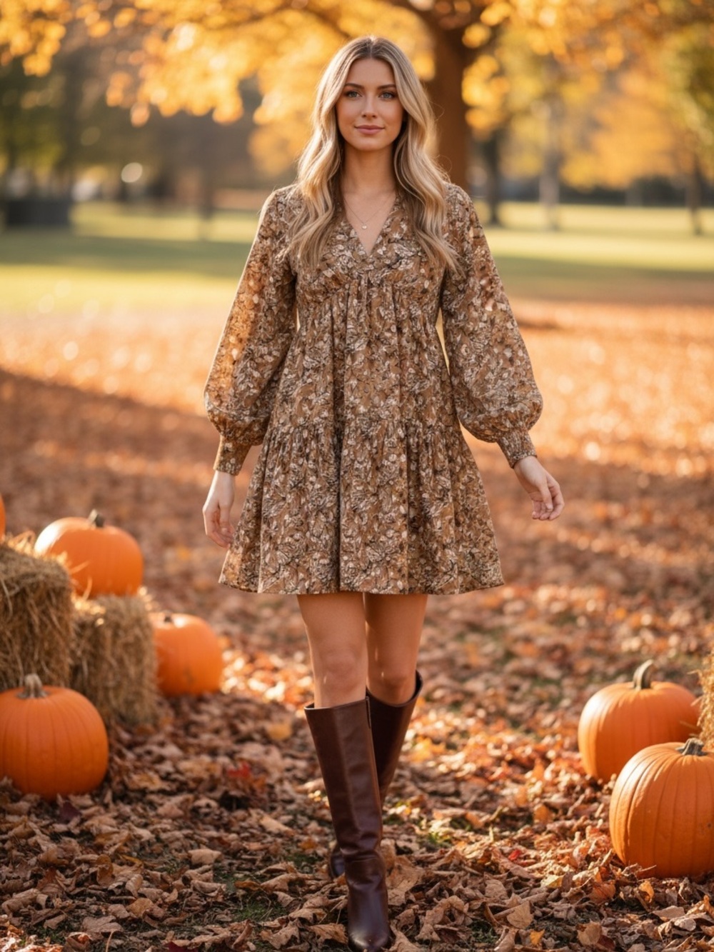 Let Me Be Anthropologie Dress size 2 Fall is in the air. bohemian-style babydoll